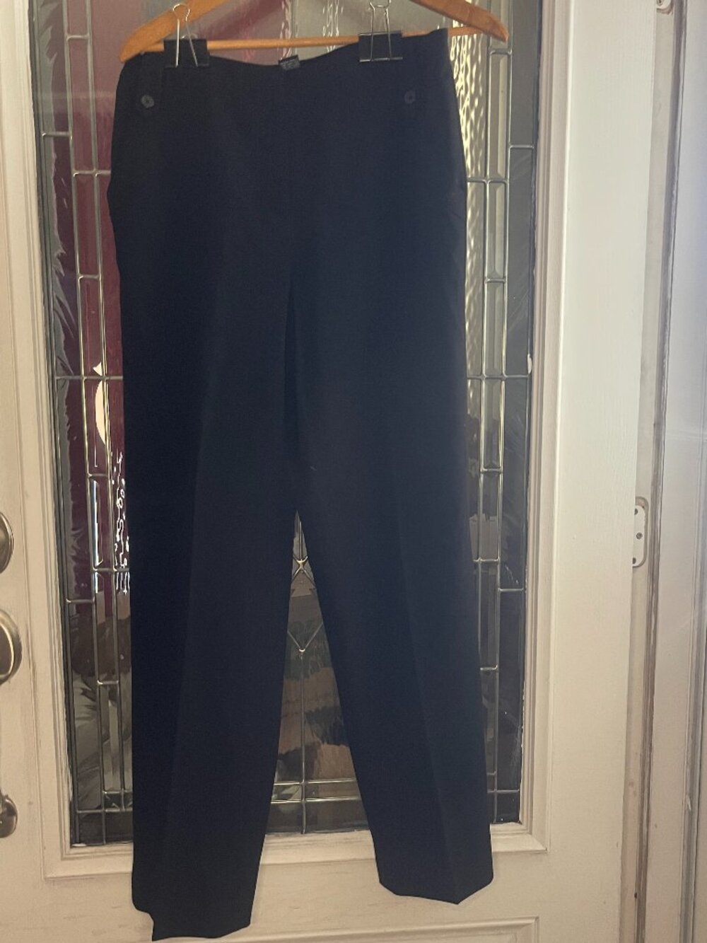 Larry Levine Stretch Womens Dress Pants Black Pockets Belt Loop - Size 10